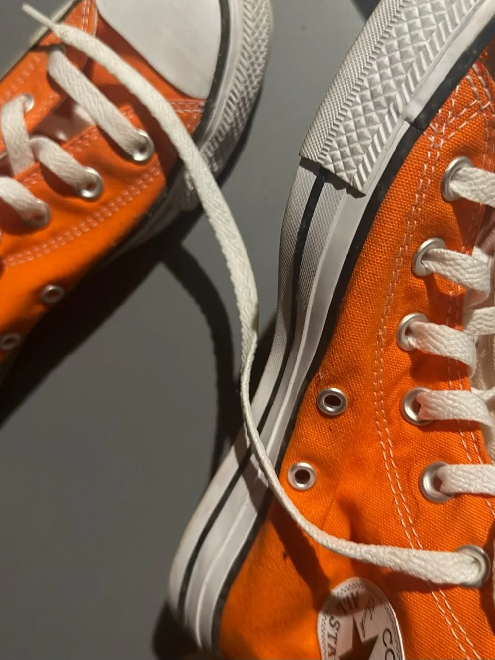 Converse Kids Orange Canvas Low-Top Sneakers with White Accents